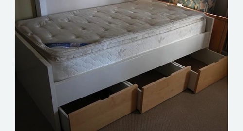 Сборка кровати с выкатанными ящиками. Старый Оскол